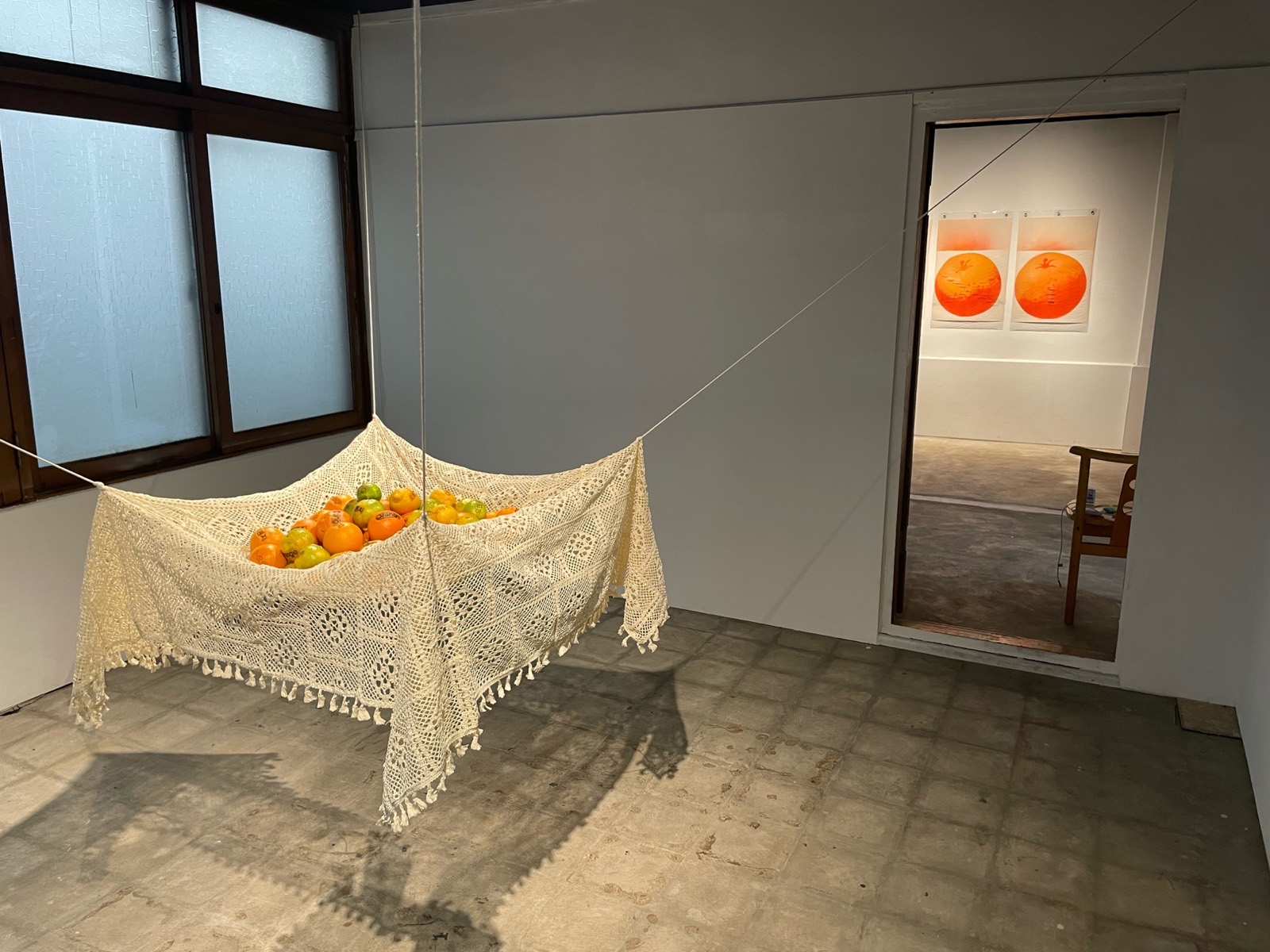 The thread and the orange installation view