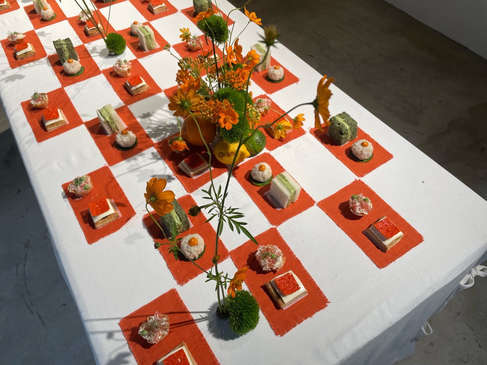 The thread and the orange installation view